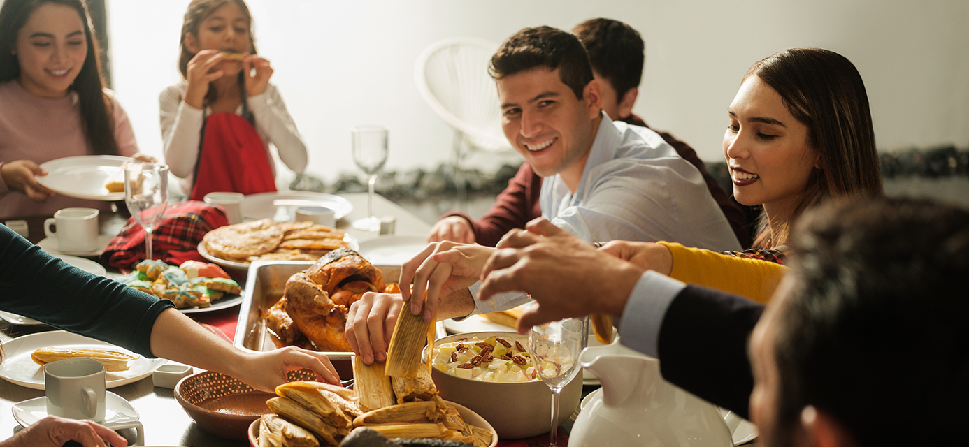 family gathering at dinner table